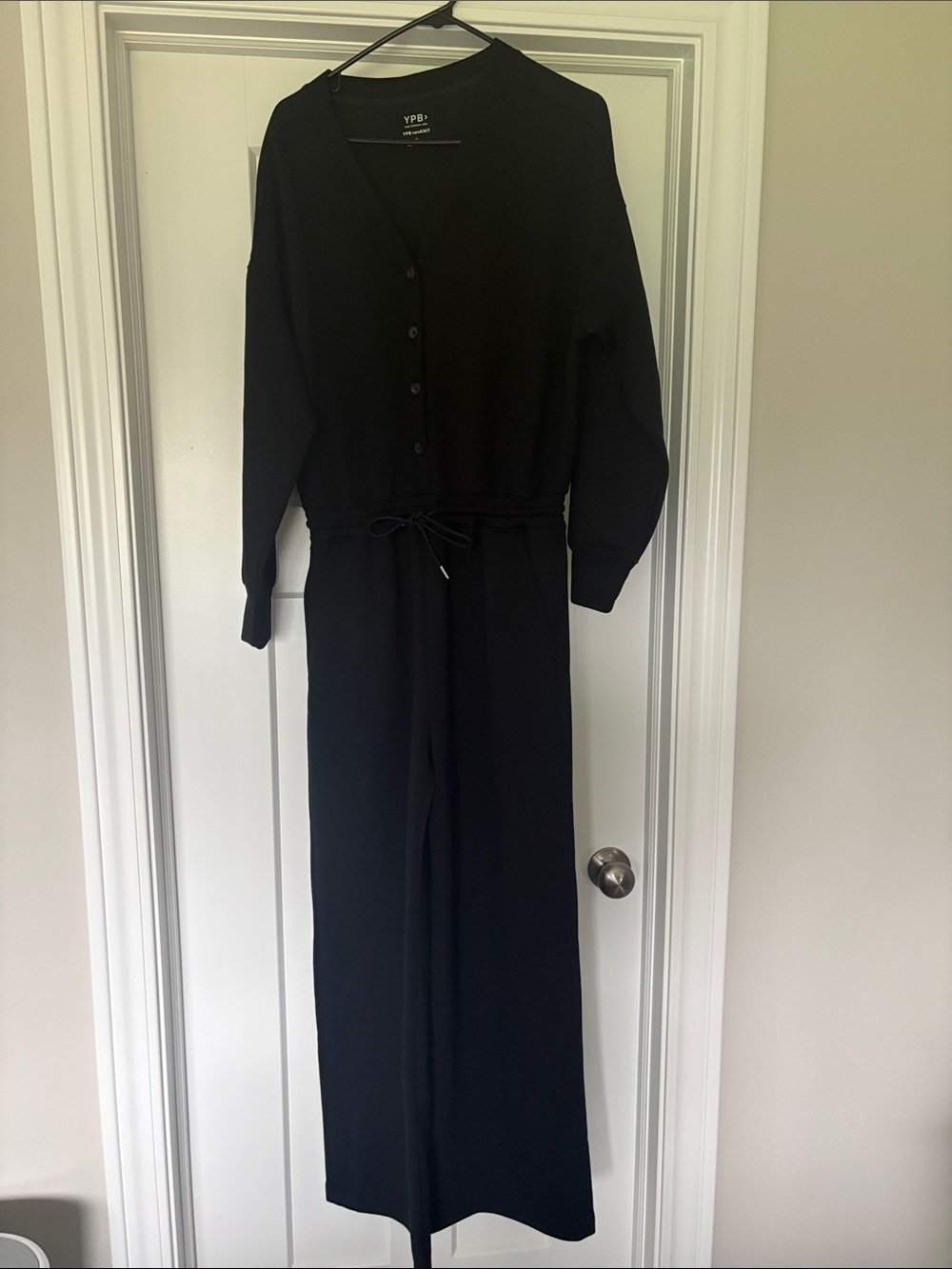 Abercrombie Black Long Sleeve Jumpsuit with Drawstring Waist